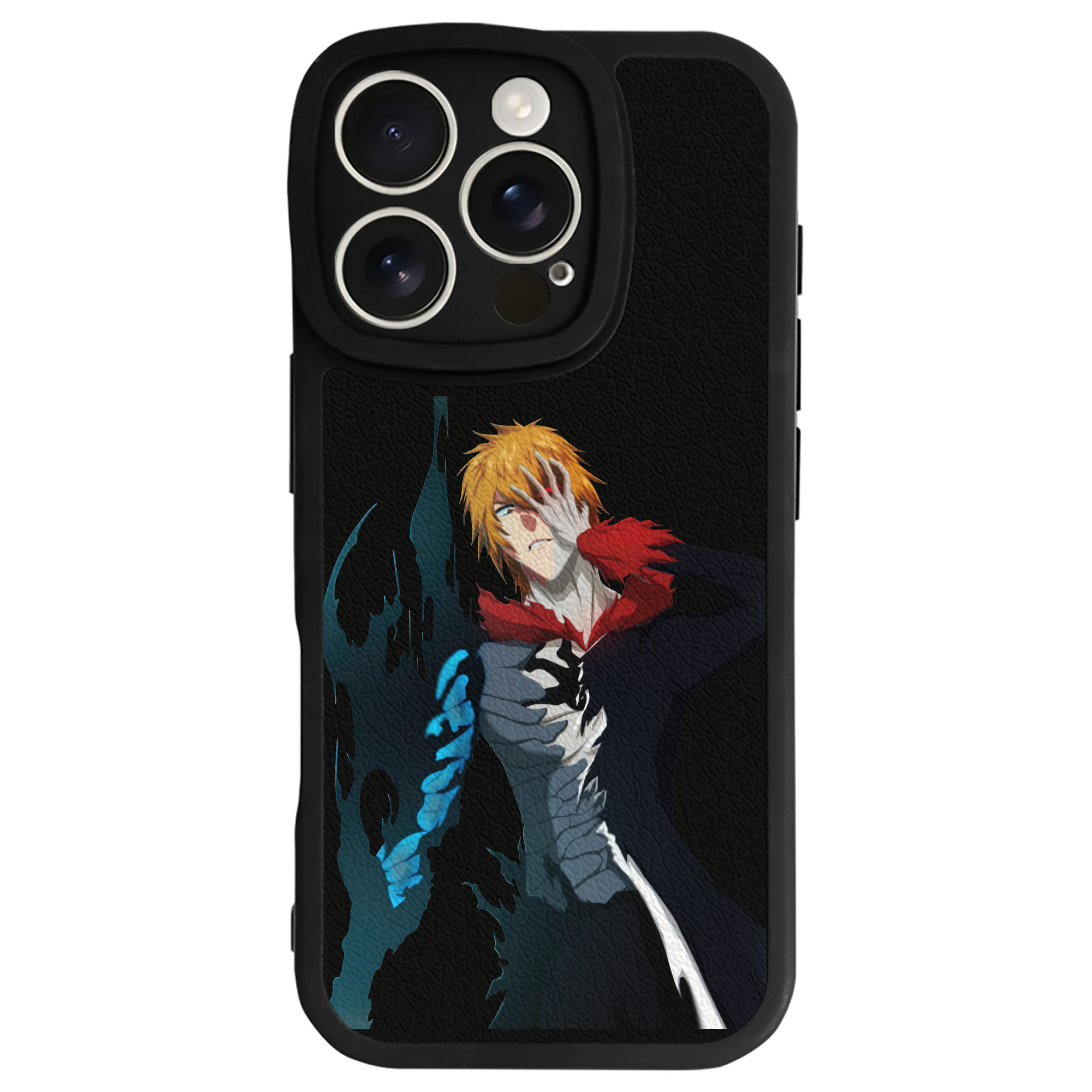 ブリーチ 黒崎一護（くろさき いちご）BLEACH Kurosaki Ichigo 【iPhone 16シリーズ対応】シリコンスマホケース（レザー調） 材質：シリコン